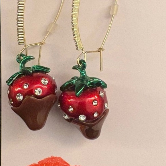 Betsey Johnson Jewelry - Betsey Johnson Chocolate Covered Strawberry Earrings